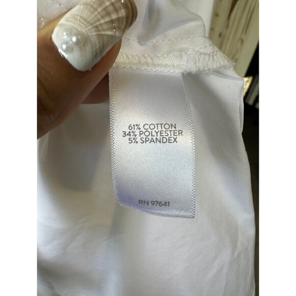 J. Jill White Shirt Collection Quarter Sleeve V-Neck Popover Tunic top M - Picture 5 of 6